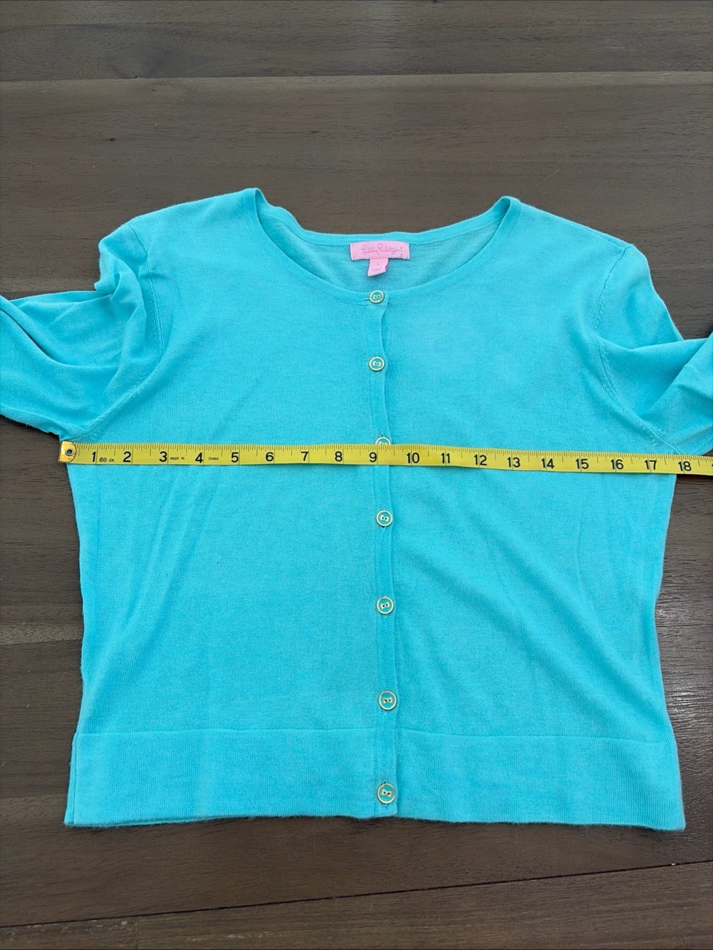 Lilly Pulitzer Turquoise Button-Up Cardigan-Cropped - Picture 7 of 10